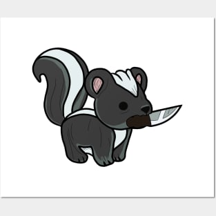 Skunk with a knife! Posters and Art